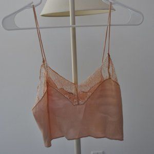Free People Pink Lace Crop Top